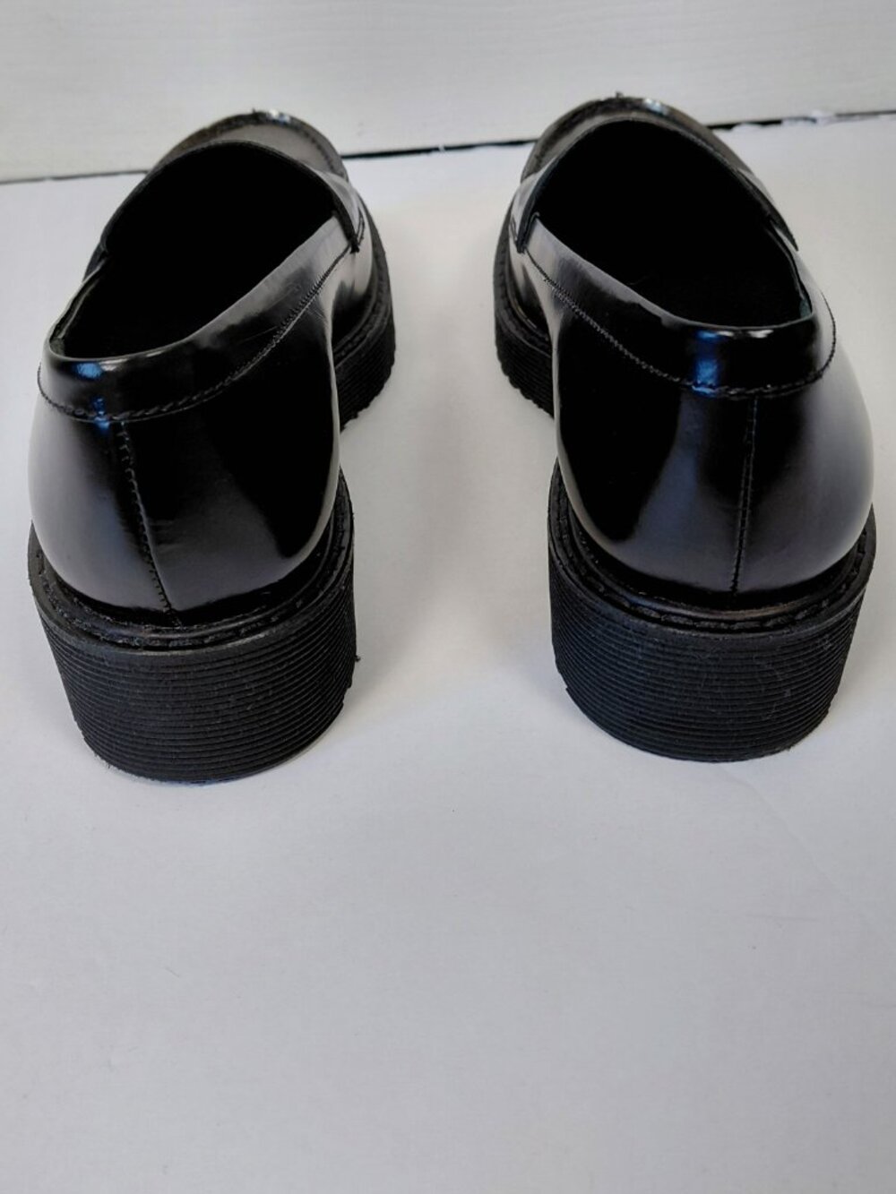 Prada 90's Women's Patent Leather Chunky Loafers Metallic Vamp US Size 9 - Picture 9 of 16
